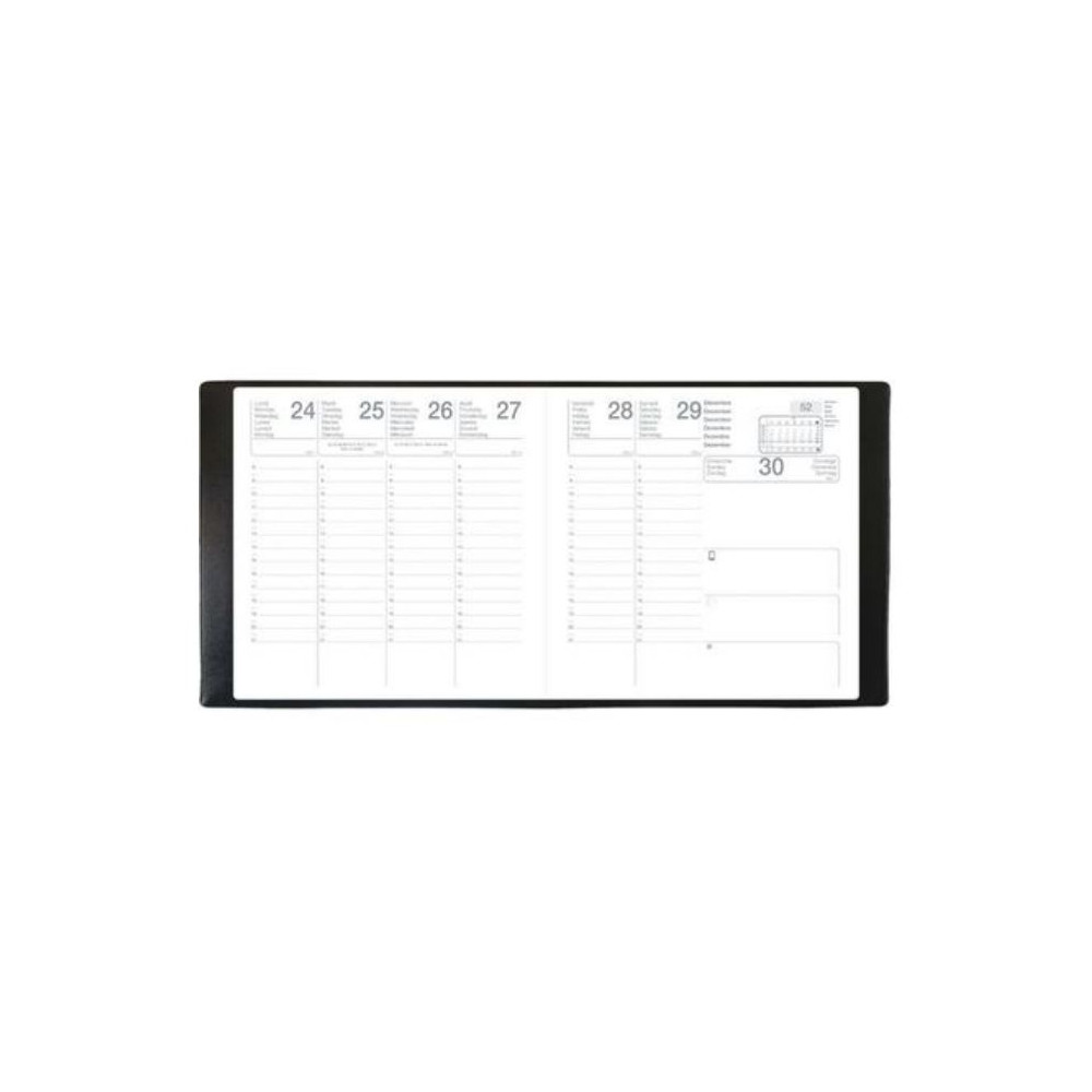 Agenda Semainier EXDI semaine sur 2 pages 16x16cm 2026 NOIR **