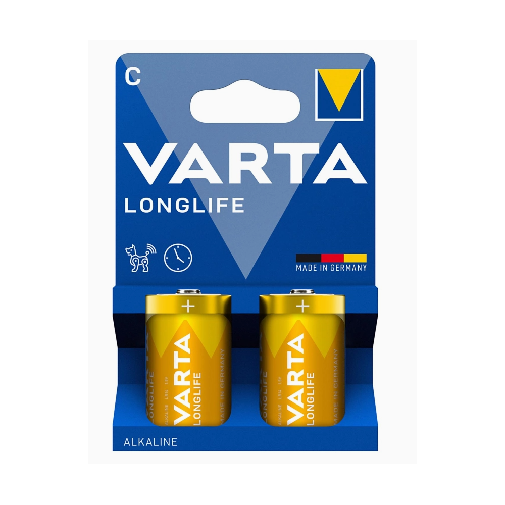 Pile LR14 VARTA Alcaline "Longlife" C 1,5volt (par 2) //