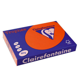 Rame A4 - 80g - Rouge Corail - CLAIREFONTAINE (500f.) 8175PC **