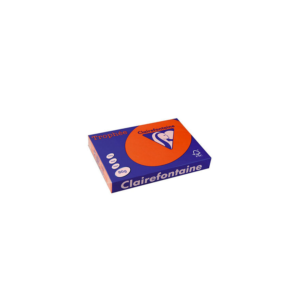 Rame A4 - 80g - Rouge Corail - CLAIREFONTAINE (500f.) 8175PC **