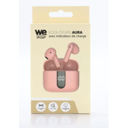Ecouteurs sans fils WE bluetooth rose **