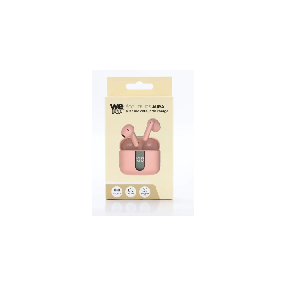 Ecouteurs sans fils WE bluetooth rose **