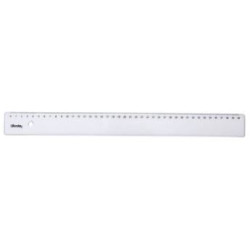 Regle Cristal incolore graduée - 1 biseau + bd antitache - 40cm  //