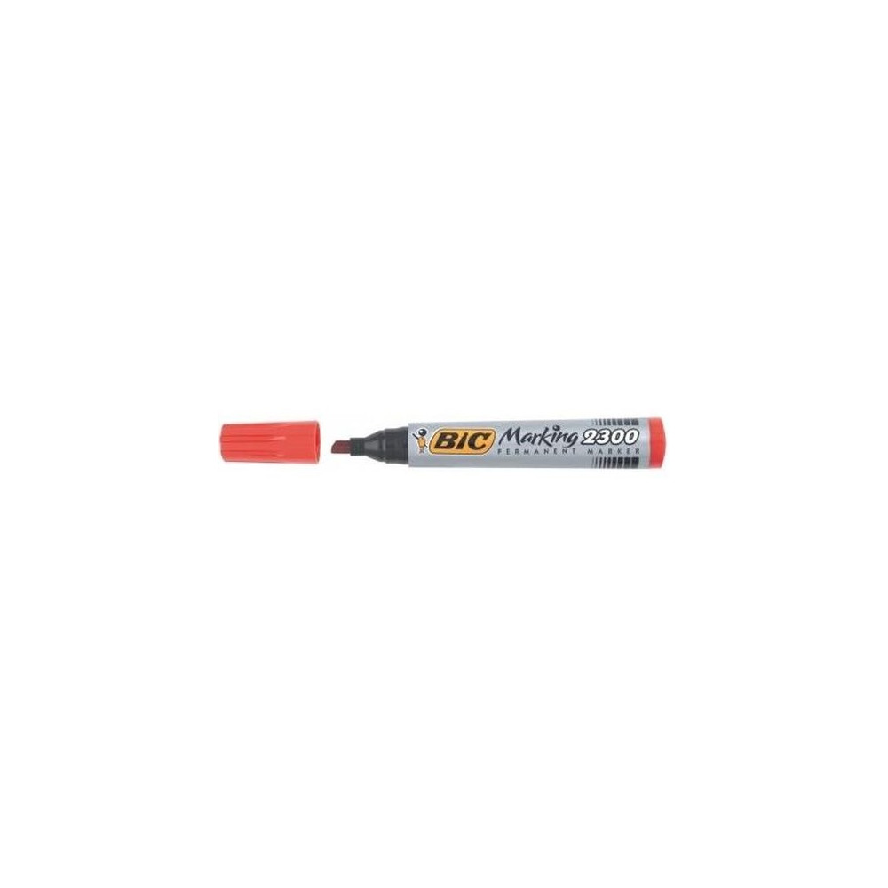 Marqueur perm. BIC MARKING 2300 Recyclé - Biseau 3 à 5mm - ROUGE  //