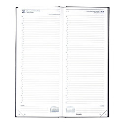 Agenda journalier Long 1 jour /1 page - 13 x 33 cm - 2026 - NOIR - Z