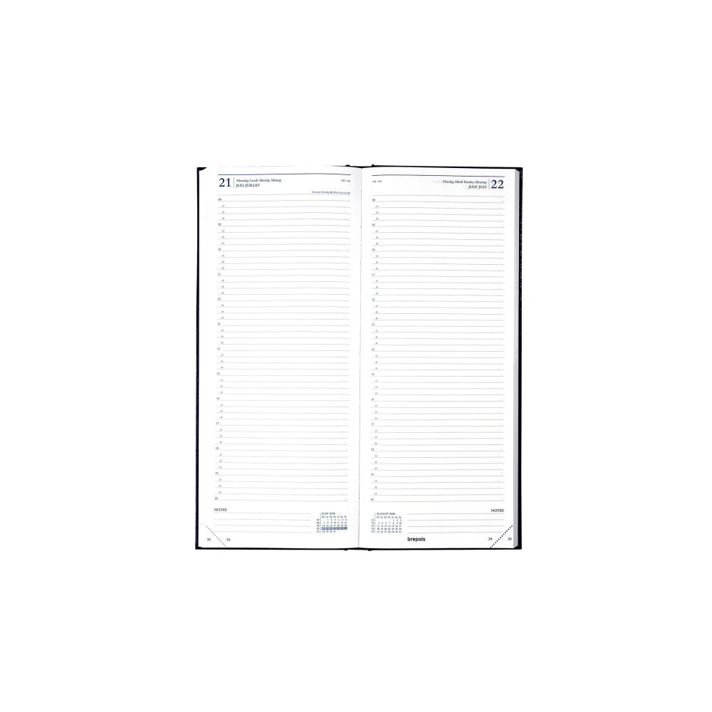 Agenda journalier Long 1 jour /1 page - 13 x 33 cm - 2026 - NOIR - Z