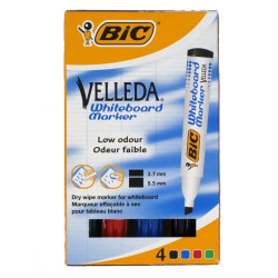 Marqueur effaç. BIC VELLEDA 1754 Recycl -Bis 3 à 5.9mm -4 COUL //