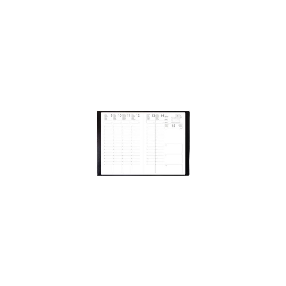 Agenda Semainier 2027 - 16 x 24 cm - Couverture PVC Grainé - NOIR