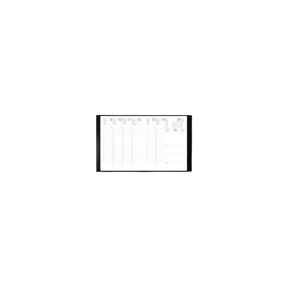 Agenda Semainier 2027 - 21 x 27 cm - Couverture PVC Grainé - NOIR